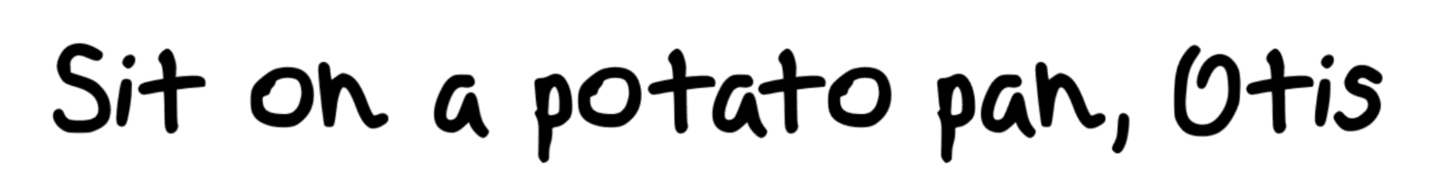 Font with example text, after adjustments